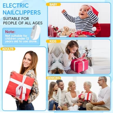 Electric Nail Clipper with LED Light & 2 Speeds, 3 in 1 Design, Electric Nail Trimmer with Nail Clip Storage, USB Rechargeable Automatic Nail Clipper for Babies, Seniors and Adults (Frosted White) - Image 8