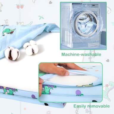 VUCWS 2025 Upgraded Pack and Play Mattress 38" x 26" Soft Firm Premium Foam Pack N Play Mattresses Odorless Breathable Comfort Baby Foam Portable Playpen Mattresses (Tri-fold Dinosaur) - Image 5