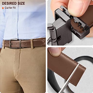 BULLIANT Men's Belt,Reversible Belt Adjustable For Gift Men 1.25”-Cut For Fit-2 Sides in 1 Belt(Not 2)(Black/Tawny,28"-30" Waist Adjustable) - Image 7