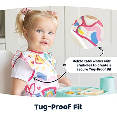 Tiny Twinkle Mess Proof Baby Bib - Waterproof & Lightweight Baby-Led Weaning Apron | 100% Recycled Polyester, Easy Clean & Machine Washable (Unicorn Confetti, Small 6-24 Months) - Image 4