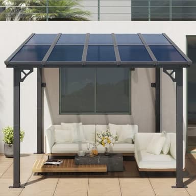 Aoxun 10’x 10’ Gazebo, Elegantly Mounted on The Wall, Presents a Captivating Pergola on Clearance for Your Outdoor Patio, for Porch, Deck, Backyard - Image 7
