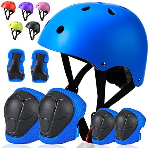 Toddler Kids Bike Helmet Set - Adjustable Cycling Helmet with Knee, Elbow Pads & Wrist Guards Sport Protective Gear Little Kid - Image 1
