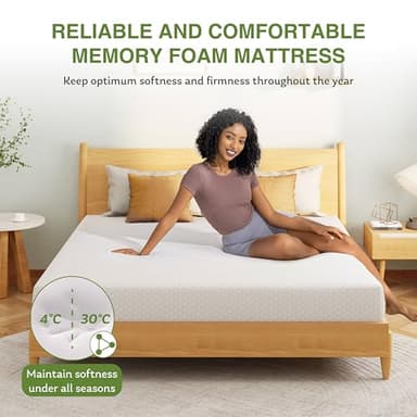 EGOHOME 6 Inch Full Size Mattress for Kids, Memory Foam Mattress with Cooling Green Tea Gel, Relieve Pressure with Medium Firm Support, CertiPUR-US Certified, 75''L x 54''W, White - Image 6