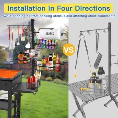 Concons Griddle Caddy Organizer for Blackstone Griddle Accessories, BBQ Grill Picnic Utensil Condiment Caddy with Paper Towel Holder, Outdoor Kitchen Accessories for Camper - Image 4