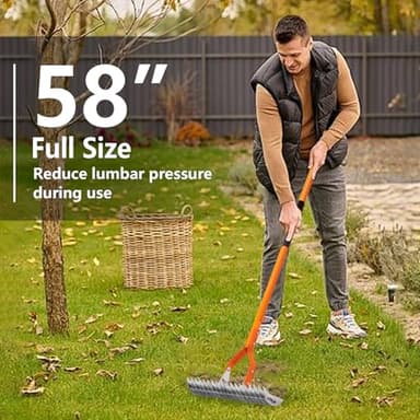 VNIMTI Thatch Rake for Lawns - Heavy Duty Metal Dethatcher with Fiberglass Handle, 58 Inches - Image 5