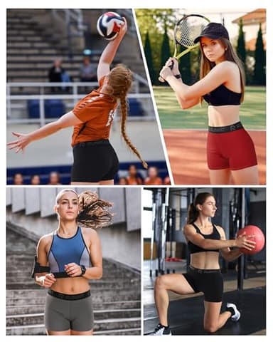 Runhit 3 Pack Compression Shorts for Women High Waisted 3" Volleyball Shorts Womens Spandex Shorts Workout Athletic Yoga Black Black Black L - Image 6