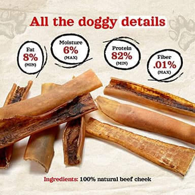 Natural Farm Bully Chips (9-12 Inch, 8 Oz.), Digestible Beef Cheek from Grass-Fed Cows, Non-GMO, Grain-Free, Natural Long-Lasting Dog Chews for Small, Medium & Large Dogs, Great Rawhide Alternative - Image 6