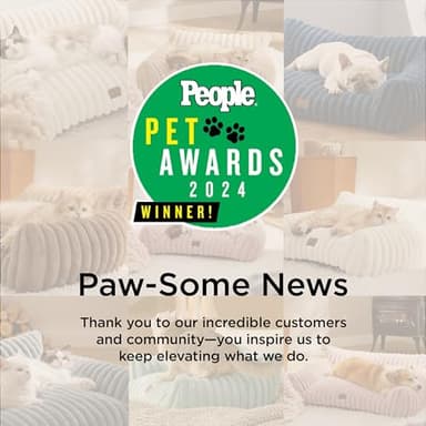 Bedsure Cute Cat Couch for Pets - Fluffy Cat beds with Premium Soft Corduroy Fleece, Fuzzy Cats beds for Indoor Cats with Removable Washable Cover, Supportive Pet Sofa, 24inch, Cream - Image 3