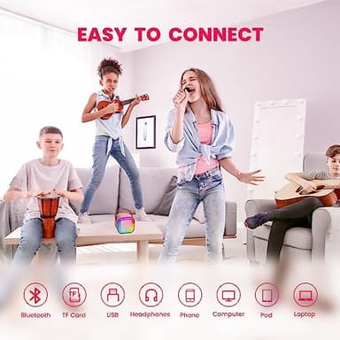 IROO Mini Karaoke Machine for Kids, 2025 TOP Toys Birthday Gifts Ideas for Girls Ages 4, 5, 6, 7, 8, 9, 10, 12+ Years Old, Portable MP3 Player with 2 Wireless Mics for Party - Image 7