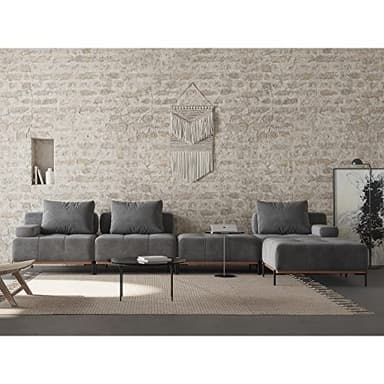 Acanva Convertible Modular Sectional Sofa, Mid-Century Modern Minimalist Free Combination U/L Shaped Reversible Couch for Living Room, Single Chair, Grey - Image 2