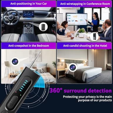 Nilone Hidden Camera Detector for Travel, 2025 Upgraded Spy Camera Detector, Hidden Device Finder, Wireless Signal Scanner for Office, 5 Levels Sensitivity 4 Modes, 25H Working Time - Image 3