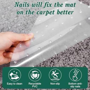 Semi-Circular Carpet Protector for Pets 2PCS, Plastic Under Door Cat Carpet Protector for Doorway, Easy to Cut Cat Scratch Carpet Protector Mat, Anti Scratch Carpet Scratch Stopper for Cats - Image 5