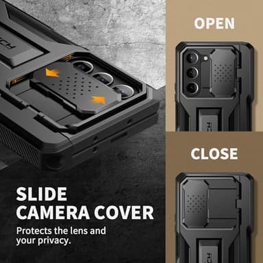 TONGATE for Z Fold 5 Case, [with S Pen Slot & Hinge Protection] [Privacy Glass Screen Protector] Full-Body Military Drop Phone Case for Samsung Galaxy Z Fold 5 with Kickstand & Belt Clip, Black - Image 5