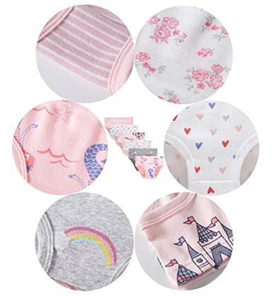 Family Feeling Little Girls Underwears Toddler Soft 100% Cotton Panties Little Girls' Undies Assorted Underwear (Pack of 6) Size 3T 4T - Image 2