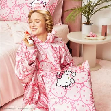 Kitsch x Hello Kitty (Pink Kitty Faces) - Satin Pillowcase with Zipper for Hair and Skin, Softer Than Silk Pillow Case, Cooling Pillow Cover, Machine Washable, Queen/Standard (19x26) - Image 7