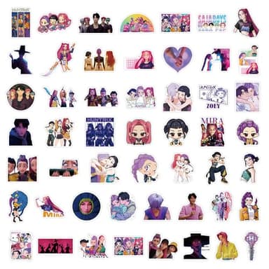 100Pcs Korean Idol Movie Stickers,Anime Style Waterproof Vinyl Stickers for Teenagers and Adults for Laptop Skateboard Phone Guitar Travel Case Bike Party Decor Colorful - Image 6