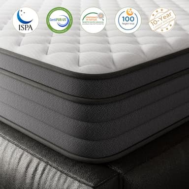 Queen Mattress,10 Inch Queen Size Mattresses Memory Foam Hybrid Mattress in a Box, with Individual Pocket Springs, Provide Support and Improve Sleep Mattresses, Medium Firm Pressure Relief CertiPUR-US - Image 5
