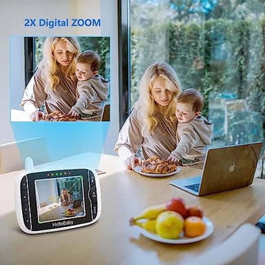 Video Baby Monitor with Camera and Audio, 3.2Inch LCD Display, Infrared Night Vision, Two-Way Audio and Room Temperature Monitoring,Lullaby,Sound Activated Screen - Image 8