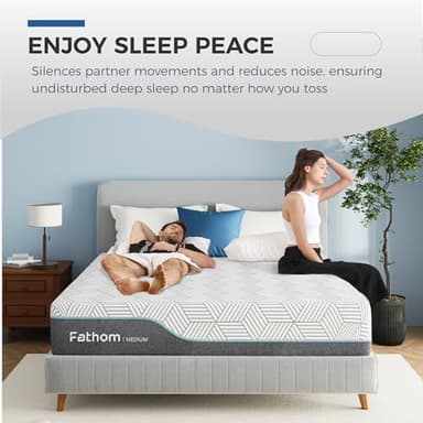 FATHOM Medium Queen Mattress 12 Inch Memory Foam Mattress Queen Size Bed in a Box for Back Pain Relief and Cool Sleep with Gel Foam and Removeable Fiberglass Free Cover, CertiPUR-US Certified - Image 6