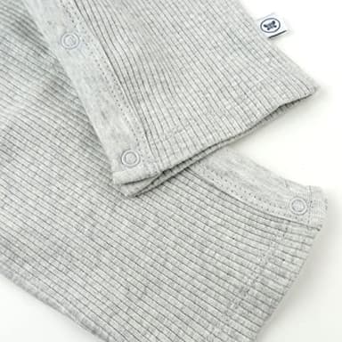 HonestBaby Sleeveless Rib Coverall and Beanie set Organic Cotton for Baby Boys, Girls, Light Gray Heather, 24 Months - Image 3