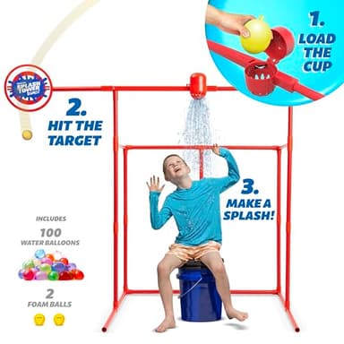 GoSports Backyard Water Toy Game for Kids & Adults - Splash Tower Burst Water Balloon Dunk Tank - Image 2