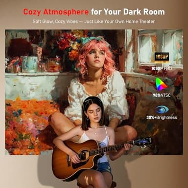 [Ultra-Slim 1.97"| Netflix Licensed | AI Auto Focus | 360° Stand] Smart Mini Projector with WiFi 6 & Bluetooth, Built-in Netflix/YouTube/Disney+/Hulu, DBPOWER N5 Movie Projector for Bedroom (Black) - Image 8