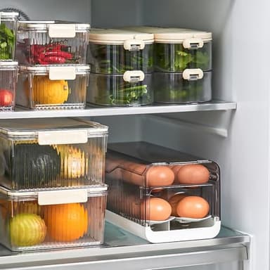 UFORU Egg Holder for Fridge, Rolling Egg Dispenser for Refrigerator, Plastic Automatic Container Rack for Egg Organizer for 28 Counts - Image 2