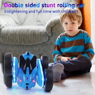 Kribin Remote Control Car, RC Car with Sides Light Strip and Headlights - Toy for Boys 4-7 - Green - Image 6