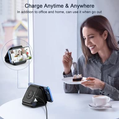 Wireless Charger 3 in 1,RTOPS Magnetic Travel Wireless Charging Station Multiple Devices,GaN 3 in 1 Charging Station,Compatible for iPhone16/15/14/13/Pro/Max,iWatch,AirPods4/3/2/Pro(Adapter Includes) - Image 6