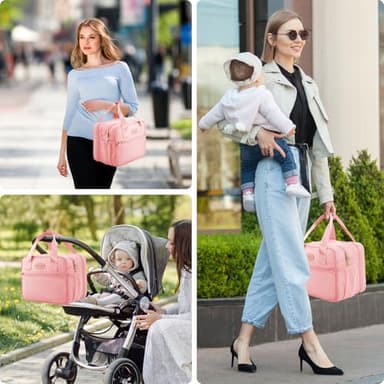 PIIOSER Breastmilk Cooler Bag with Ice Pack, Compatible with Wearable Breast Pumps & Accessories - Portable Pumps Carrying Case for Nursing & Working Moms, Pink - Image 9