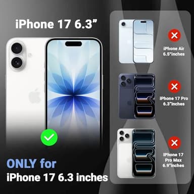 Temdan for iPhone 17 Case Clear Blue with Screen Protector, [Compatible with Magsafe][Anti-Yellowing][Military-Grade Protection] Shockproof Slim Magnetic Phone Case Cover, Blue - Image 2