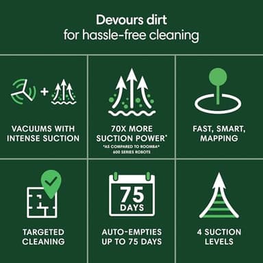 iRobot Roomba 105 Vac Robot Vacuum with AutoEmpty Dock - Self-Empties for 75 Days, Easy to use, Intense Power-Lifting Suction, LiDAR Navigation, Multi-Surface Cleaning, Cleans in Neat Rows - Image 2