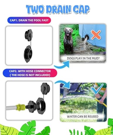 Giant Dog Pool 107"x 20", Hyperzoo Foldable Dog Swimming Pool, Hard Plastic PVC Leakproof Doggie Wading Collapsible Pet Bathing Tub for Puppy Small Medium Large Dogs and Kids, Blue - Image 4