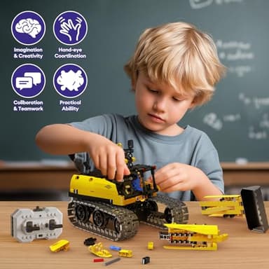 LECPOP 5 in 1 Building Toys STEM Robotics Kit, 430 PCS Blocks RC Robot Erector Sets, APP & Remote Control Excavator Science Kits for Kids Age 6 7 8 9 10 11 12-14, DIY Educational Gift for Boys & Girls - Image 5