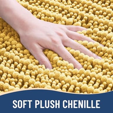 Arotive Luxury Chenille Bathroom Rug Mat, Extra Soft Thick Absorbent Shaggy Bath Rugs, Non-Slip Machine Wash Dry, Plush Bath Mats for Bathroom, Shower and Tub, 54x24, Yellow - Image 3