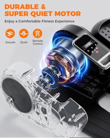 Under Desk Elliptical Machine for Home Workout, 12 Levels Speeds Ellipse Leg Exerciser While Sitting Quiet & Portable Seated Pedal Exerciser with Remote Control & Non-Slip Pad (Black) - Image 3