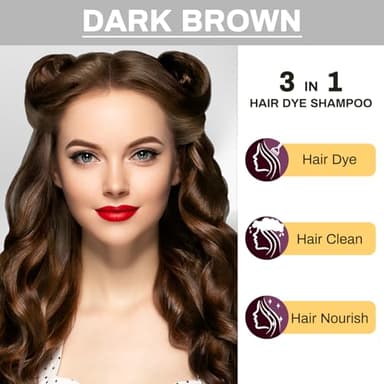 Cosmpro Dark Brown Natural Hair Dye Shampoo 3 in 1, 16.9 Fl Oz/500 ML, Semi-Permanent Gray Hair Coverage, Unisex, Natural Ingredients, - Image 6