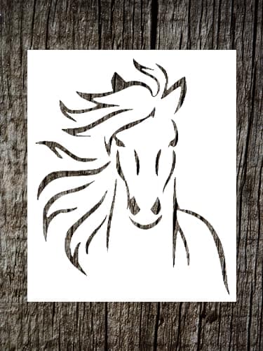 Horse Stencil – Reusable 5"x6" Plastic Template for DIY Painting, Airbrush, Scrapbooking, Drawing, and Crafts - Image 1