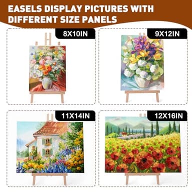 AROIC 15In Wood Easels, Easel Stand for Painting Canvases, Tripod Art Easel, Painting Party Easel, Kids Student Tabletop Easels for Painting, Portable Canvas Photo Picture Sign Holder （16PCS） - Image 5