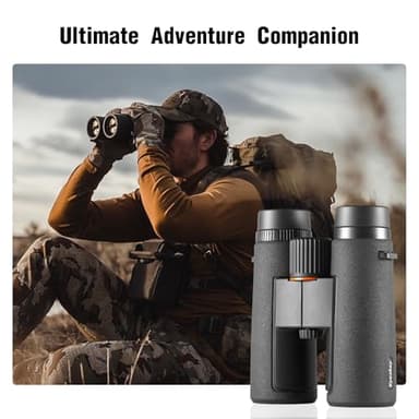 8x42 HD Wide-View Binoculars for Adults with Low Light Night Vision – Ultra-Bright Waterproof Binoculars with Smartphone Adapter for Hunting, Bird Watching, Stargazing & Outdoor Travel - Image 7