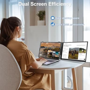 Zerfis Laptop Screen Extender, Ultra-Thin 14" FHD 1080P Portable Monitor for Laptop, 1.3lbs Lightweight Dual Monitor Extender Plug & Play for 13"-17" Laptops, Compatible with Wins/Mac/Android/Chrome - Image 3