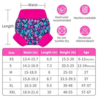 BIG ELEPHANT Reusable Baby Swim Diapers 3pcs– Adjustable, Easy-Wash Swimming Diaper – Soft, Breathable, Waterproof Swim Wear for Boys, 2T - Image 6