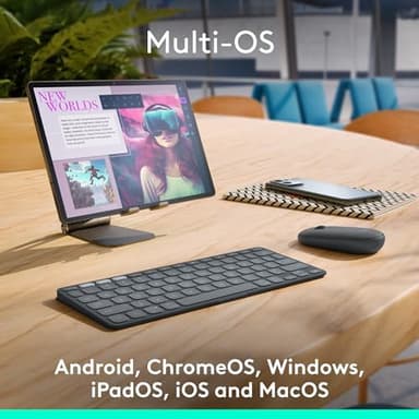 Logitech Keys-to-GO 2 Portable Bluetooth Tablet Keyboard with Built-in Cover, Slim & Compact Wireless Keyboard for Windows, Android, Linux, iPad, iPhone, Mac, Apple TV - Lilac - Image 6