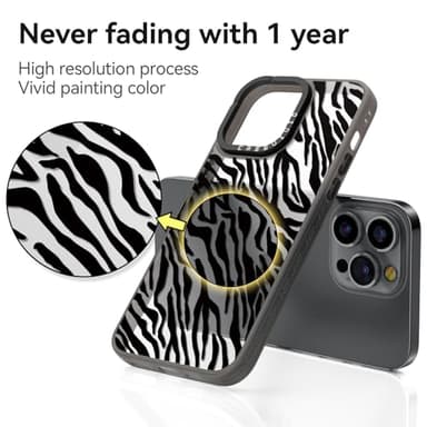 casevivid Compatible for iPhone 12 Pro Max Case Cute Aesthetic - Durable Fashion Funny Phone Case - Girly Black Zebra Print Pattern Print Cover Design for iPhone 12 Pro Max 6.7" Black - Image 4