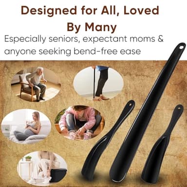 DeFageH Shoe Horn, 3Pcs Premium Plastic Shoe Horns (16 & 7.5 Inch), Shoe Horn Long Handle for Seniors, Men, Women, Durable Shoehorn Shoes Spoon for Home & Travel - Image 4