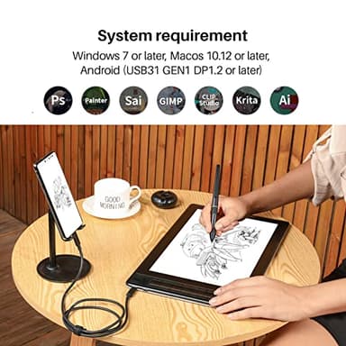 HUION Kamvas Pro 13 2.5K QHD Graphics Monitor Drawing Tablet with Screen QLED Full Lamination Battery-Free Stylus PW517 for Windows PC, Mac, Android, 13.3inch Digital Drawing Tablet Pen Display - Image 7