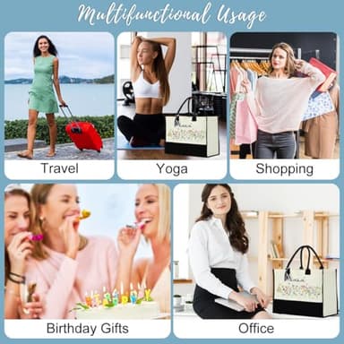 JRHung Nana Gifts Canvas Cotton Tote Bag Ideas First Time for Women Gramma Birthday Christmas Flower Reusable Beach Bag Shopping Bags - Image 5