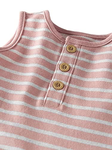 little planet by carter's unisex-baby Terry Jumpsuit made with Organic Cotton, Rose Stripes, 6 Months - Image 2