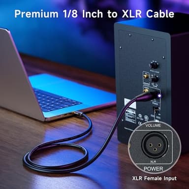 Cable Matters 3.5mm to XLR Cable - 6ft, Male to Male XLR to 1/8 Inch Cable, Compatible with iPod, MP3 Player, Laptop, Voice Recorder, and More, Black – Not for Microphone Use - Image 3