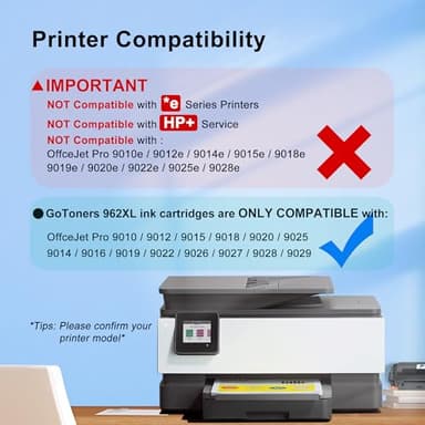 GoToners 962XL Compatible Ink Cartridges Combo Pack Replacement for HP 962 XL Works with OfficeJet Pro 9010 9020 Series, 9012 9014 9015 9016 9018 9022 9025 9026 9027 9028 9029 Printer (Black & CMY) - Image 2